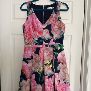 Eliza J floral MIDI dress